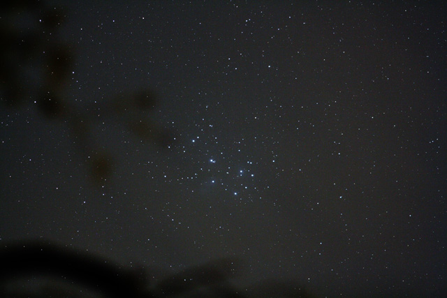 M45, The Pleiades.  1x15 sec @ ISO 1600, Canon 200mm F/2.8.