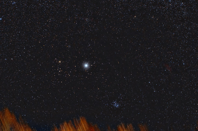 Jupiter in Taurus w/Pleiades