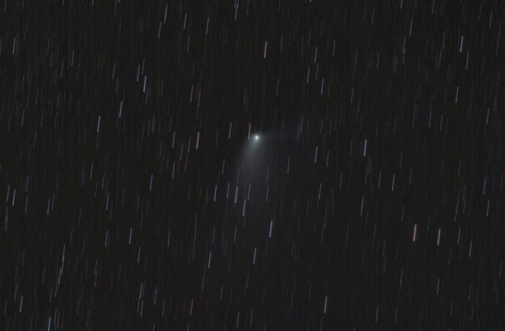 Comet Pan-STARRS on April 20, 2013.  StarStreak version - 70x60 sec @ ISO 1600, Televue TV-85 at F/5.6, IDAS-LPS, Modifed Canon T3.