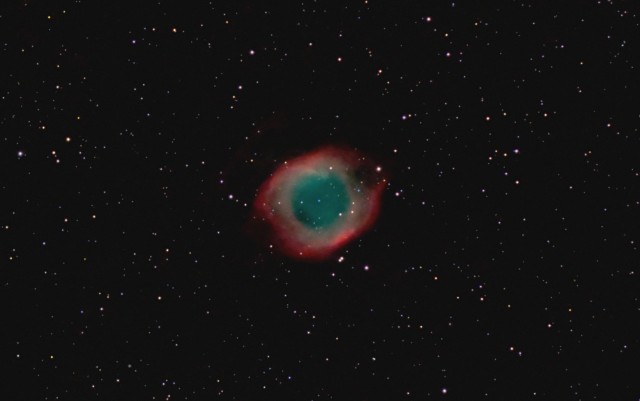 The Helix Nebula.  52x60" ISO 6400, TV-85 at F/5.6, IDAS-LPS, Modified Canon T3.