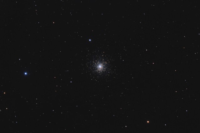 M15 Globular Cluster on Nov 29, 2014. 32x120 sec @ ISO 800, C8 at F/6.3, IDAS-LPS, Canon T3 (modifed.)14