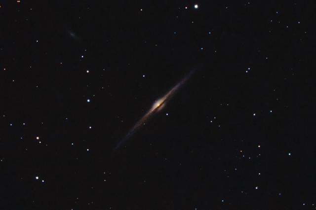 NGC 4565 on Nov 28 & 29, 2014. 18x180 sec @ ISO 1600 plus 20x120 sec @ ISO 3200, C8 at F/6.3, IDAS-LPS, Canon T3 (modified.)