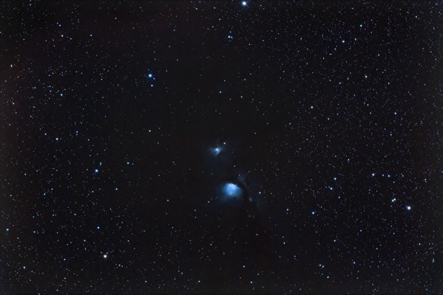 M78 in Orion.  Feb 11, 2015, 03:00 UT.  22x300 @ ISO 800, TV-85 at F/5.6, IDAS-LPS, Canon T3 (stock.)