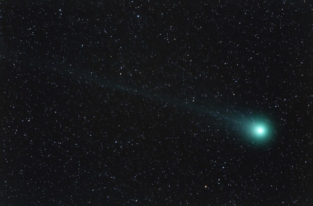 Comet Lovejoy Q2 on Feb 10, 2015, 00:57 UT.  19x180 sec @ ISO 1600, TV-85 at F/5.6, IDAS-LPS, Canon T3 DSLR.