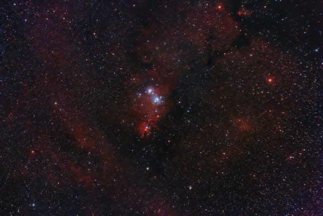 Cone Nebula Area. 10x180 sec, QHY294C at -10C, Gain 1600, Offset 50, UHC-S filter, AT60ED at F/4.8
