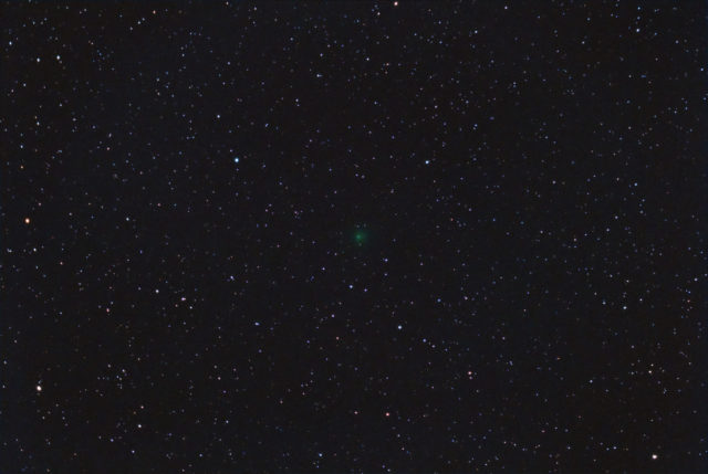 Comet 144P/Kushida. 5x180 sec, QHY294C at -10C, Antlia Triband filter, Astro-Tech AT60ED at F/4.8.