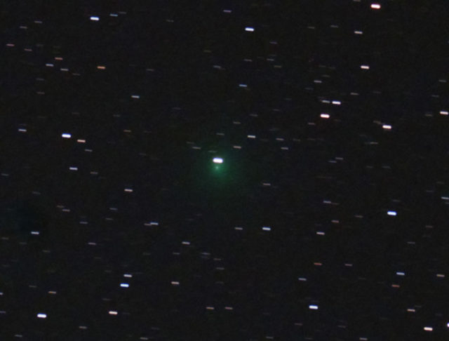 Comet 144P/Kushida. 15x180 sec, AT60ED, QHY294C, Antlia Triband filter.